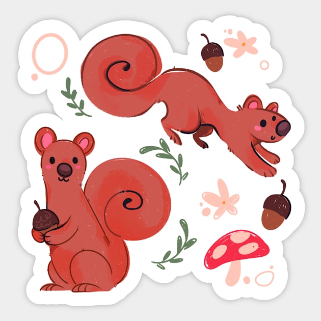 Squirrels & Mushrooms Sticker by Meg Jamie-Beth